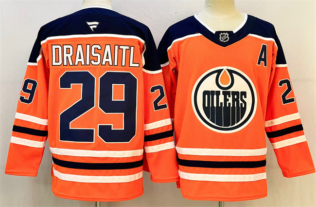 Men's Orange Edmonton Oilers #29 Leon Draisaitl 2025 Stitched Hockey Jersey